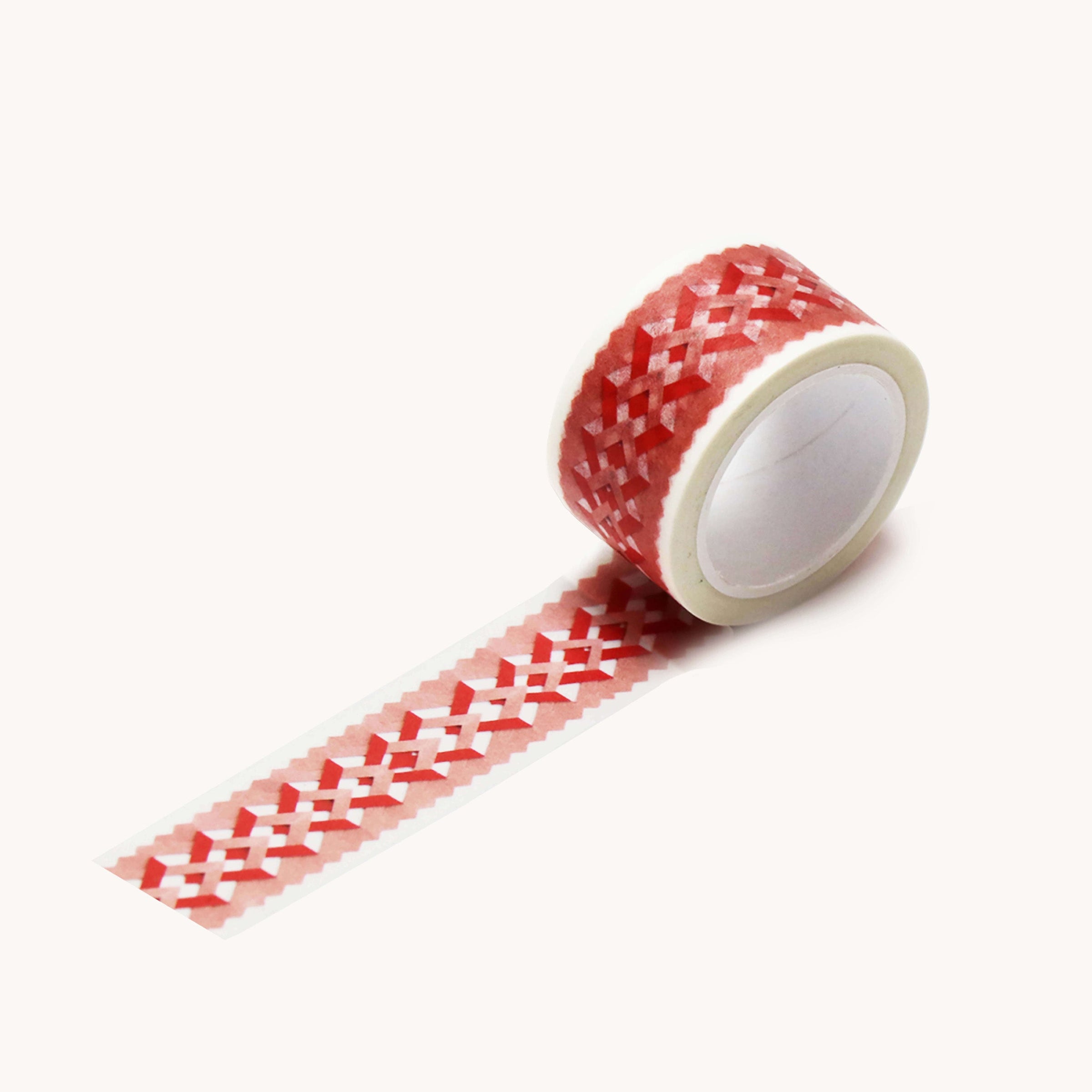 Wide Washi Tape, Pink And Red Folded Paper Pattern