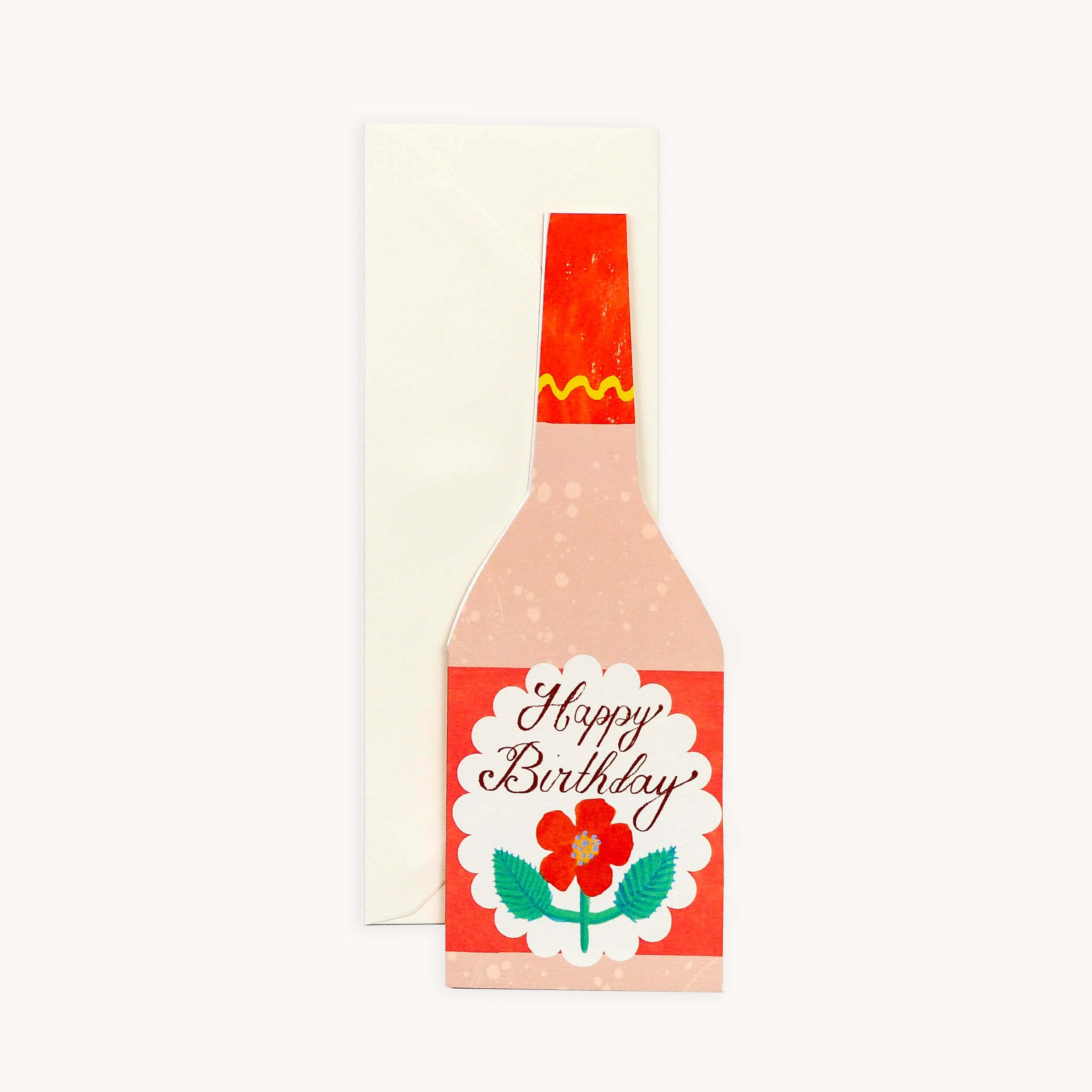 Birthday Rose Wine Bottle Card
