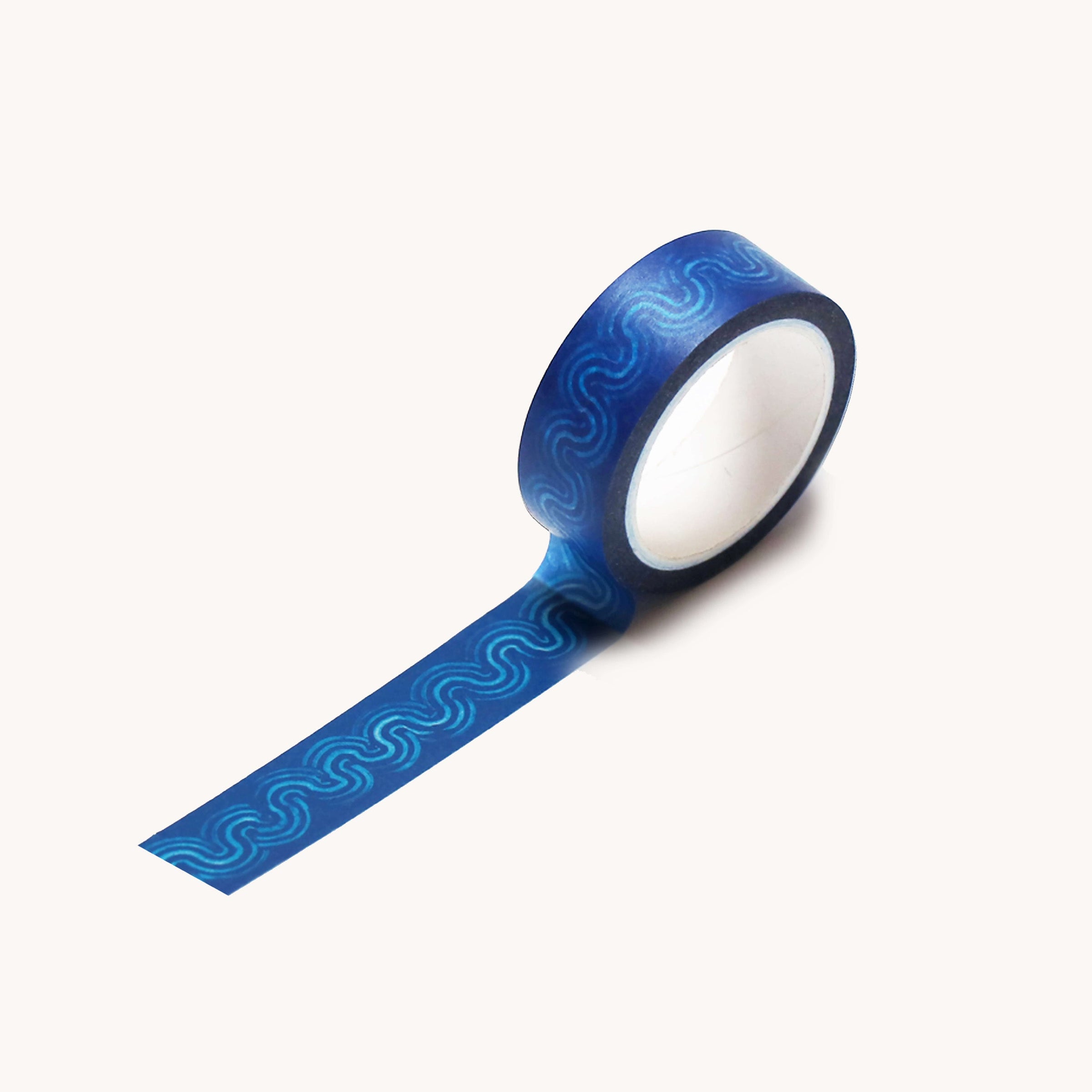 Washi Tape, Blue Wiggle Pattern