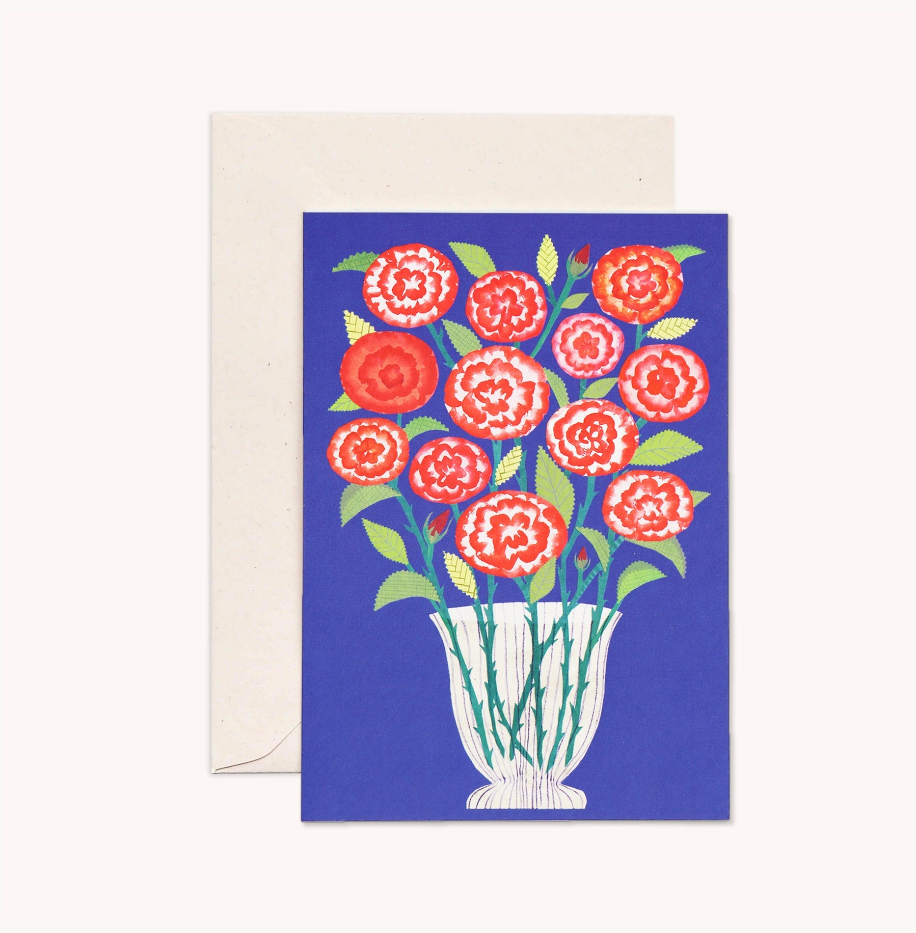 A Dozen Red Roses on Blue, Valentines Card