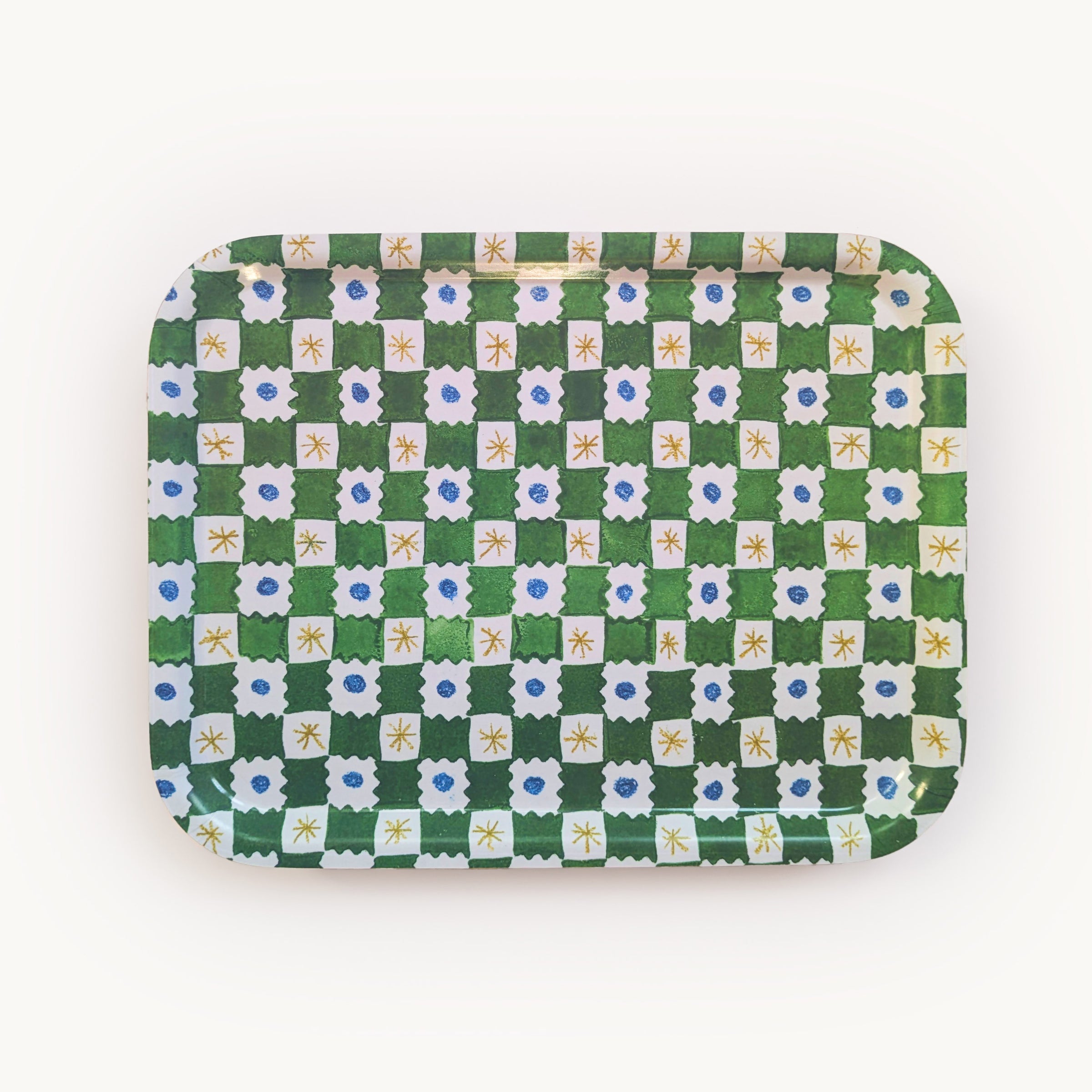 Green Chequerboard Tray