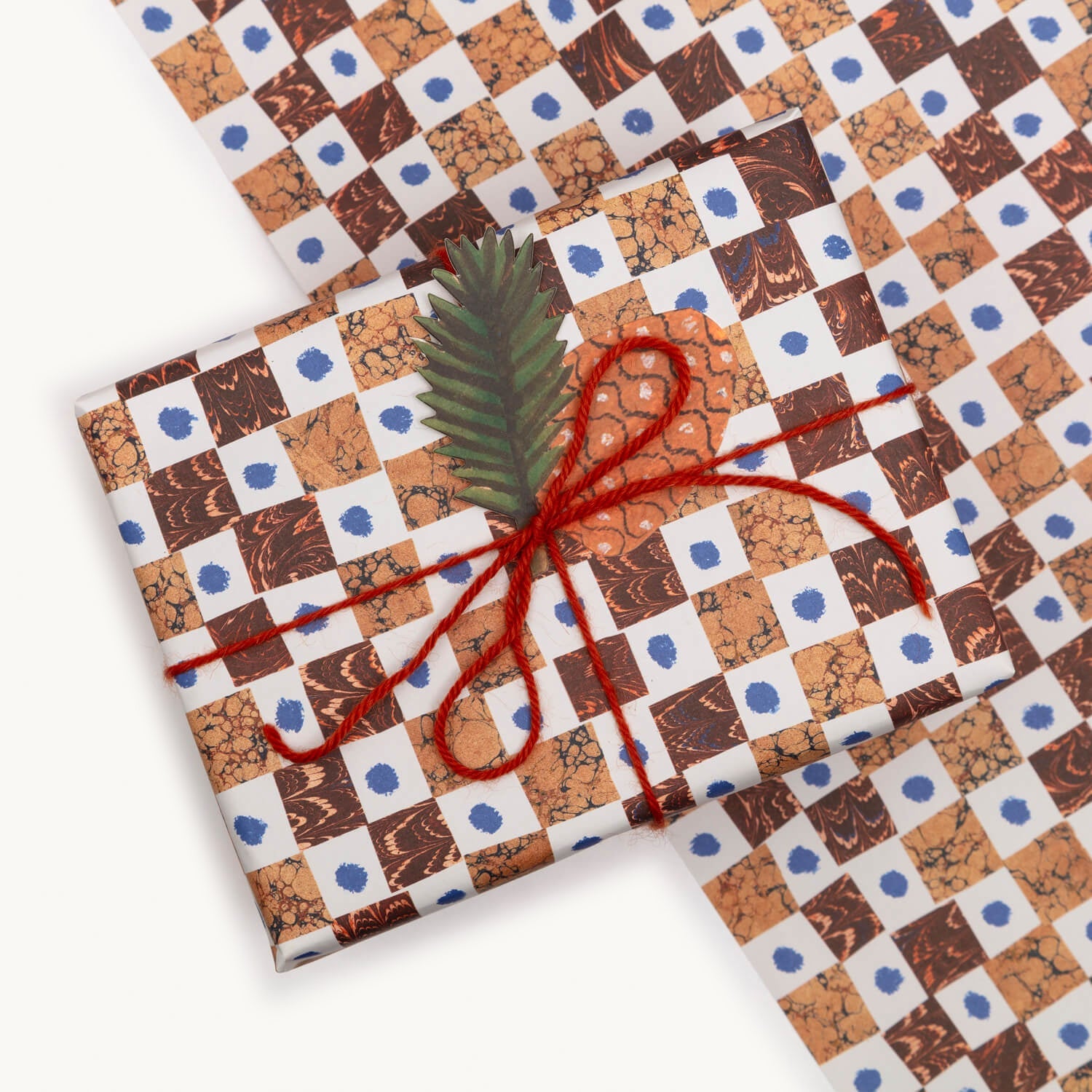 Marbled Brown Chequerboard Gift Wrap