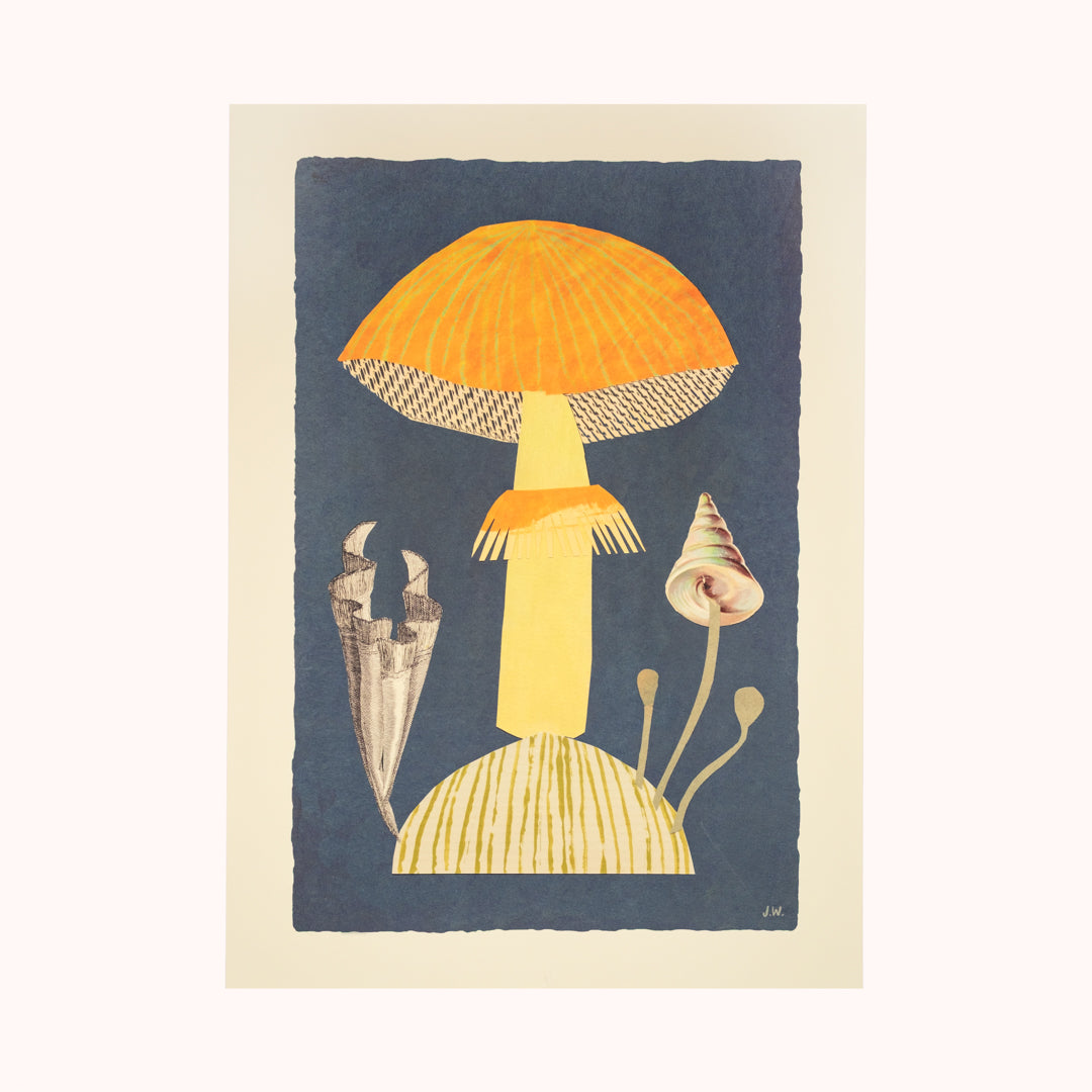 Orange Mushroom Print (A3)