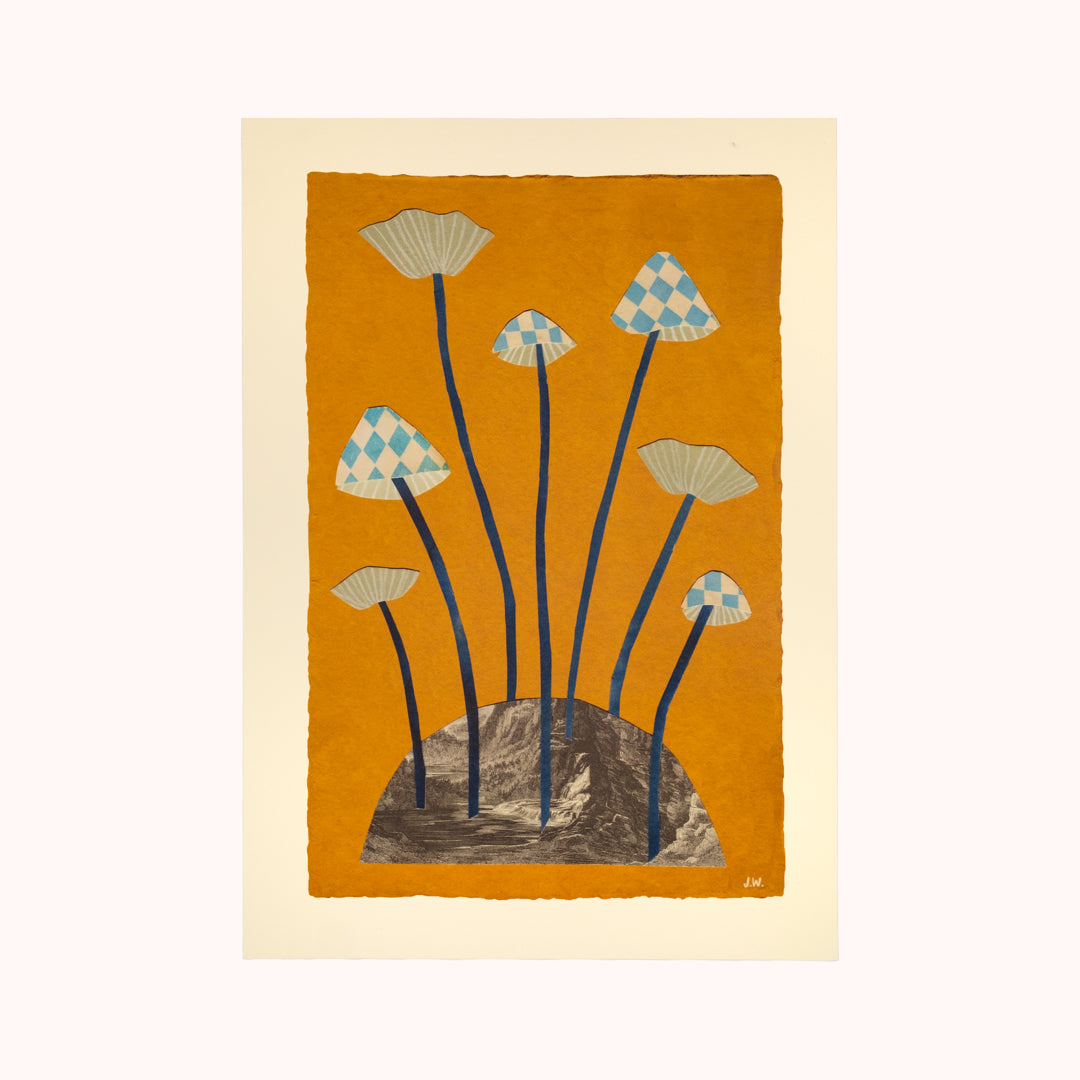 Mustard Mushroom Print (A3)