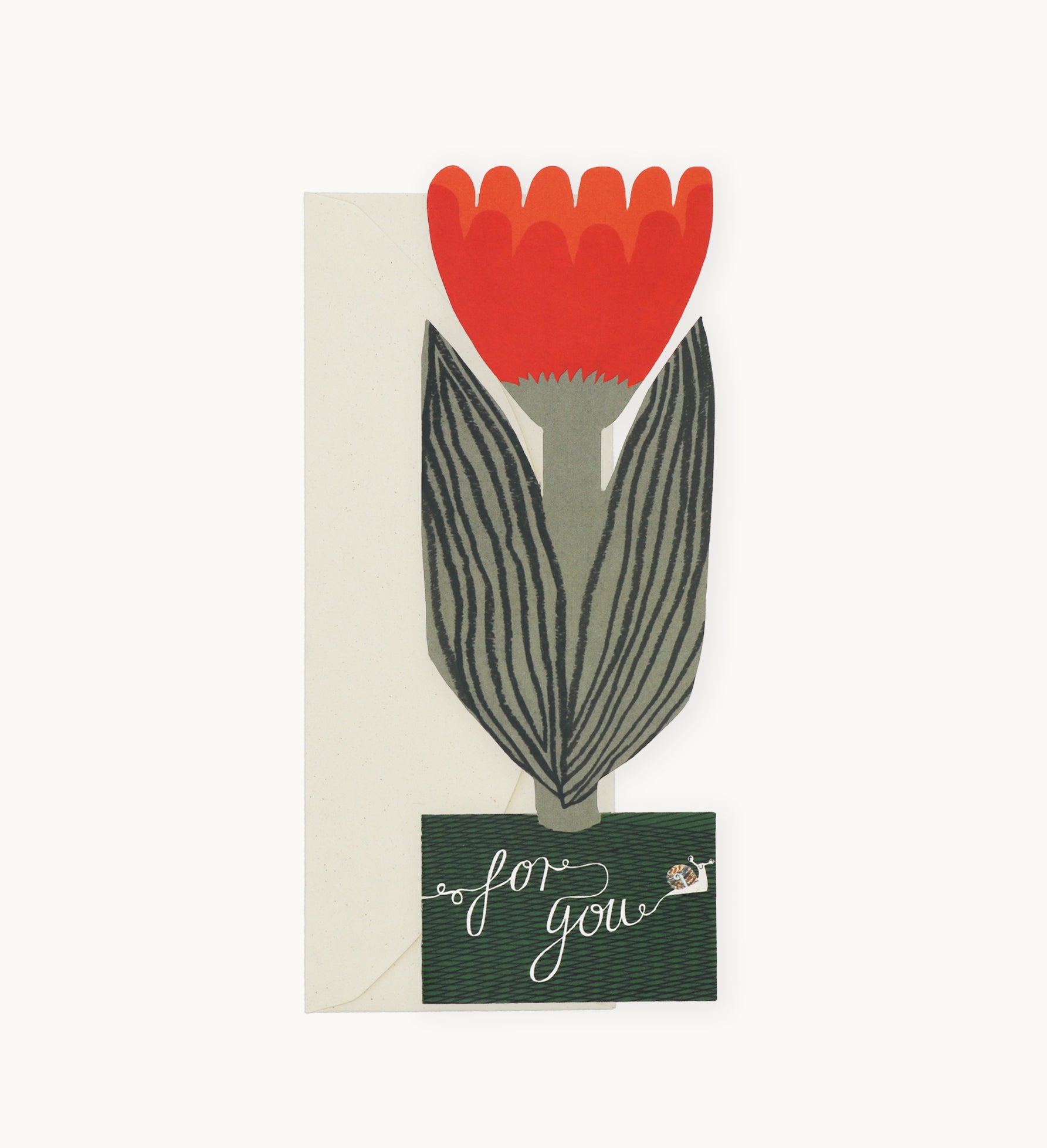 Red Tulip, For You Card. DELIVERY FIRST WEEK OF JANUARY