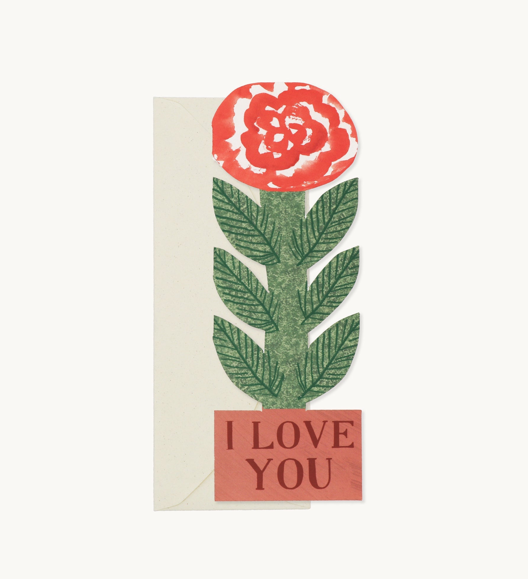 Tall Rose, I love You Card. DELIVERY FIRST WEEK OF JANUARY