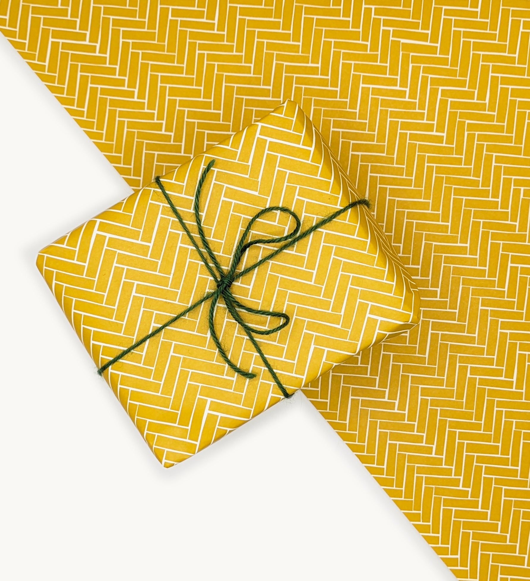 Parquet Flooring Gift Wrap, Model Makers Paper. Mustard.