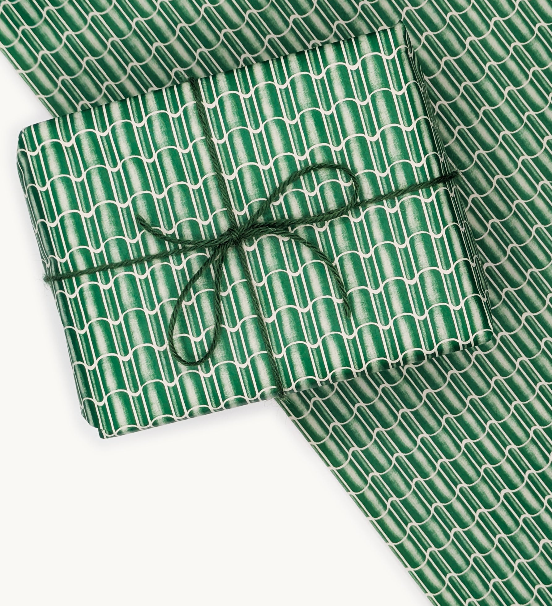 Roof Tile Gift Wrap, Model Makers Paper. Green.