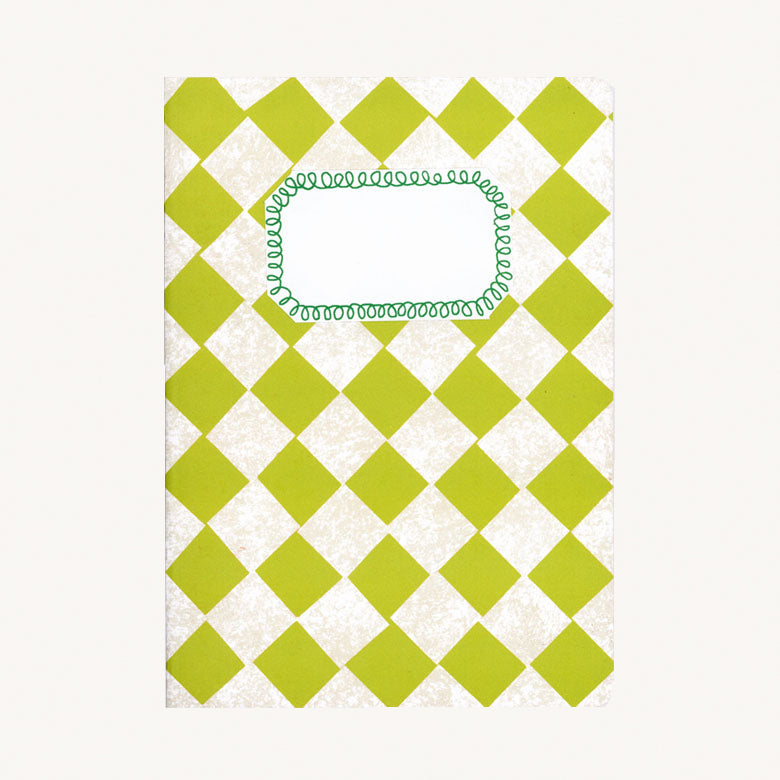 A5 Lime Green Chequered Sketch/Notebook
